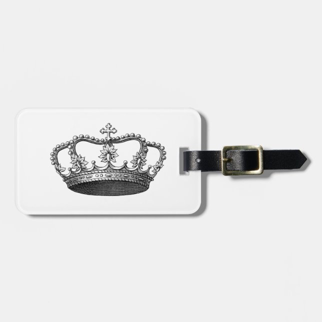 Silver Crown Gift Item You Personalise Luggage Tag (Front Horizontal)
