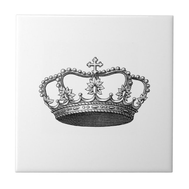 Silver Crown Gift Item You Personalise Tile (Front)