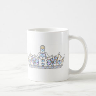 silver crown of heart diamonds bright fashion coffee mug