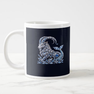 Silver Crystal Capricorn Luxury Zodiac Large Coffee Mug