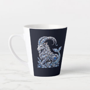 Silver Crystal Capricorn Luxury Zodiac Latte Mug