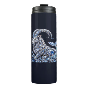 Silver Crystal Capricorn Luxury Zodiac Thermal Tumbler