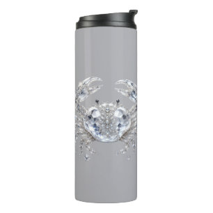Silver Crystal Crab Sparkling Ocean Luxury Thermal Tumbler