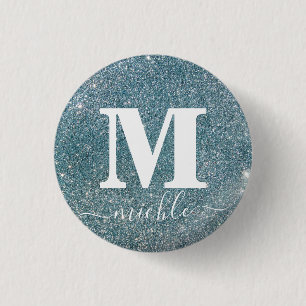 Silver Crystal Custom Name Gift 3 Cm Round Badge