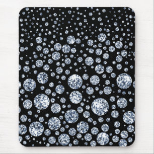 Silver Crystal Metallic Black Mouse Mat