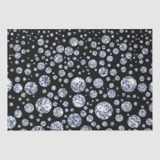 Silver Crystal Metallic Black Tissue Paper