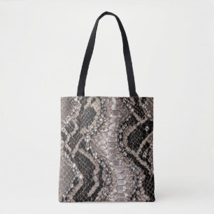 Silver Crystal Snake Skin Luxury Tote Bag