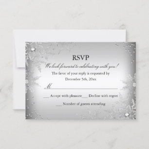 Silver Crystal Snowflake Christmas Party RSVP