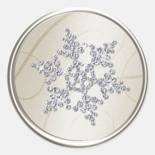 Silver Crystal Snowflake Envelope Seal