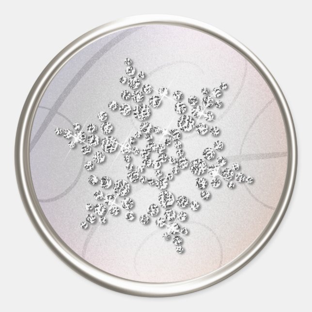 Silver Crystal Snowflake Envelope Seal (Front)