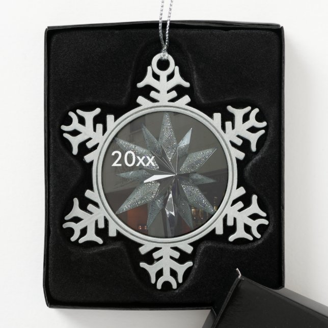 Silver Crystal Star Snowflake Ornament (Box)