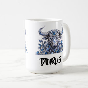 Silver Crystal Taurus Zodiac Coffee Mug