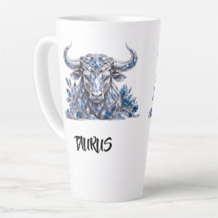 Silver Crystal Taurus Zodiac Latte Mug