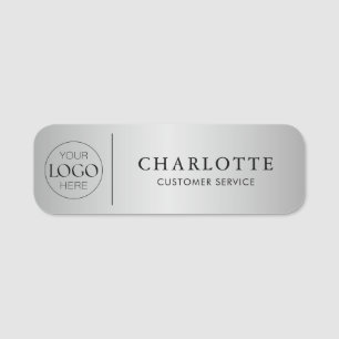 Silver Custom Logo Office Employee Staff Name Tag