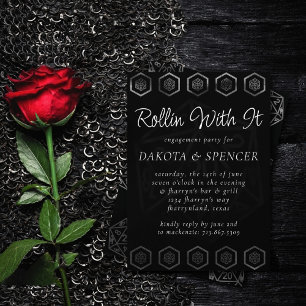 Silver D20 Crit   PnP Role Player Dice Rehearsal Invitation