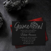 Silver D20 Game On | Fantasy RPG Dice Wedding