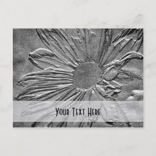 Silver Daisy Floral Customisable Postcard