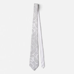 Silver Damask Holiday Christmas Tie