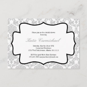 Silver Damask Invitation