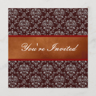 Silver Damask Invitation
