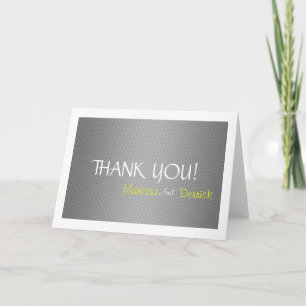 Silver Dark Carbon Glitter Corporate Thank You Card