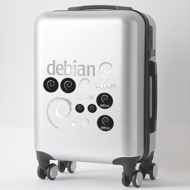 Silver Debian Linux Logos Sticker (Suitcase)
