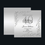 Silver Decoration 40th Birthday Party Invitation<br><div class="desc">Stylish and elegant woman's 40th birthday party invitation. Beautiful stylish silver swirls and flourishes corner decorations on a pretty silver background. All text is fully customisable to meet your requirements. If you need help to customise your product or would like matching products please contact me through my store and i...</div>