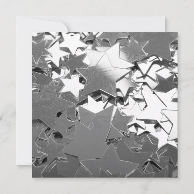Silver Decorative Stars Card (Front)