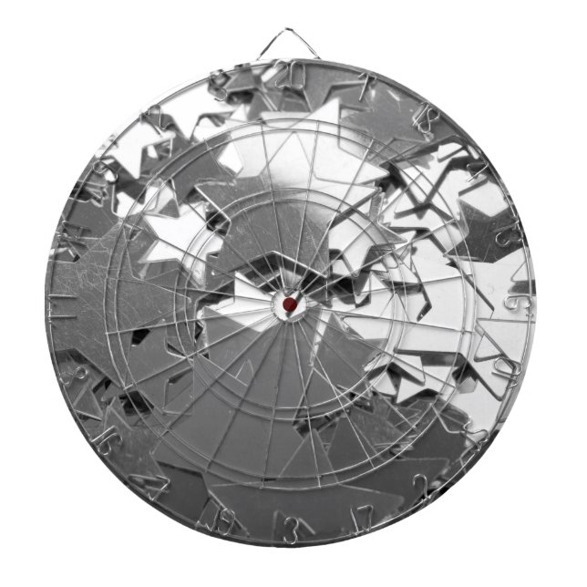 Silver Decorative Stars Dartboard (Front)