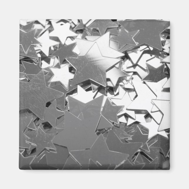 Silver Decorative Stars Magnet (Front)