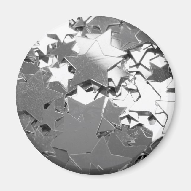 Silver Decorative Stars Magnet (Front)