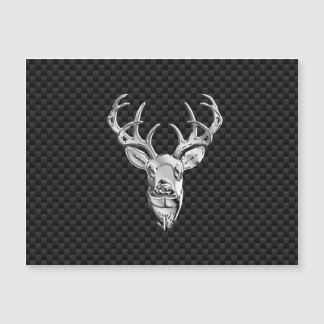Silver Deer Buck on Carbon Fiber Style Print