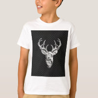 Silver Deer Buck on Carbon Fibre Style Decor