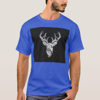 Silver Deer Buck on Carbon Fibre Style Decor