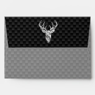 Silver Deer Graphic on Carbon Fibre Style Print Envelope
