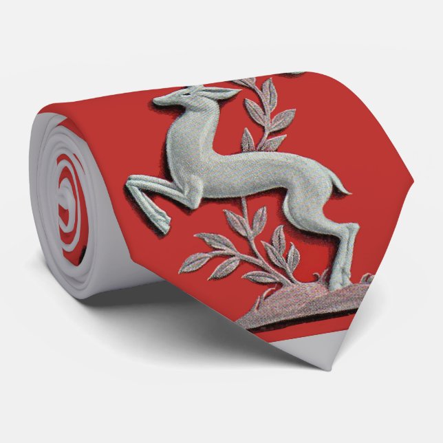silver deer print tie (Rolled)