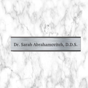 Silver Dental Office Dentist's Door Sign