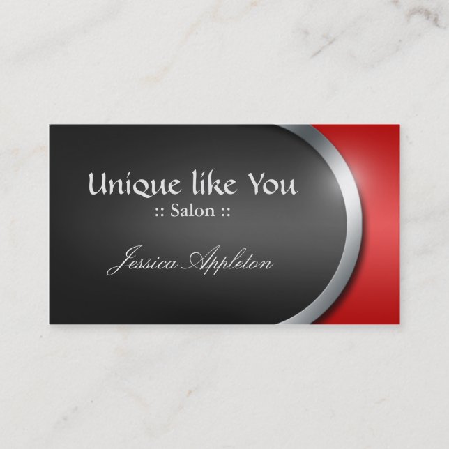 Silver-Design Curve - Red Appointment Cards (Front)