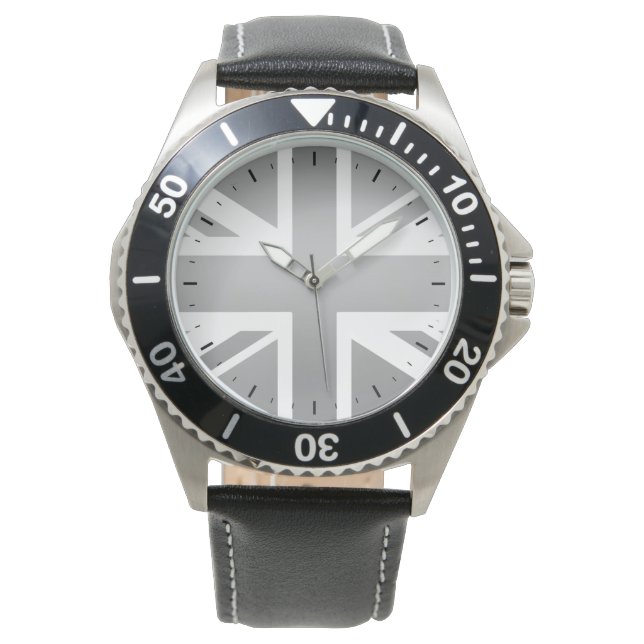 Silver Design Union Jack British Flag Watch (Front)