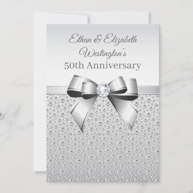 Silver Diamond 50th Anniversary Invitation (Front)