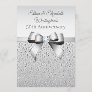 Silver Diamond 50th Anniversary Invitation