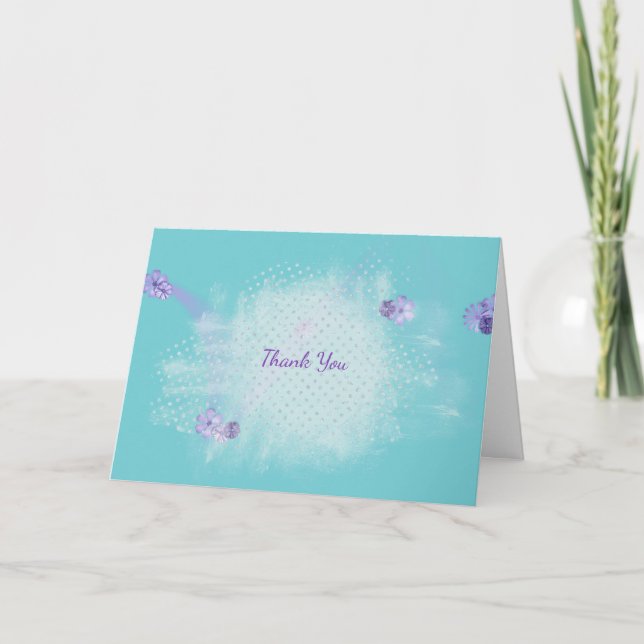 silver diamond bling abstract thank you card (Front)