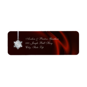 Silver Diamond Snowflake Red Silk Holiday