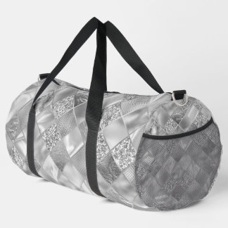 SILVER DIAMOND TEXTURE LOOK DUFFLE BAG