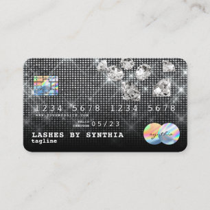Silver Diamonds Glitter Credit Card Style modern