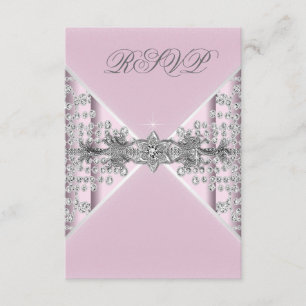 Silver Diamonds Pink and Silver RSVP