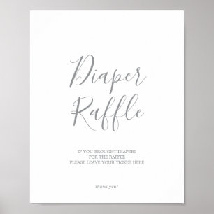 Silver Diaper Raffle Baby Shower Sign