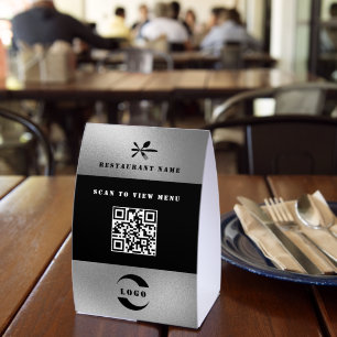 Silver Digital Menu QR Code Paper