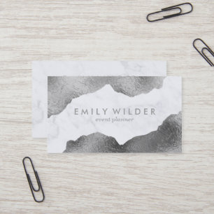 Silver Dipped Marble   Business Card