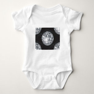 silver disco ball baby bodysuit